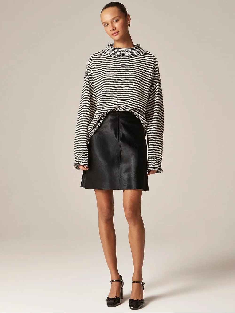 J CREW Collection Fairfax skirt in calf hair Black Size 12 $998 CQ527 - Picture 2 of 9
